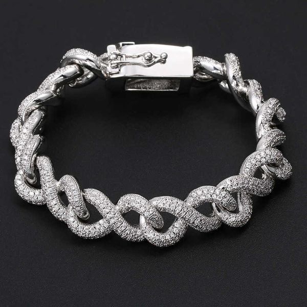 new hip-hop 8-line endless chain zircon bracelet trendy men's copper inlaid zircon bracelet street dance rap accessories, Silver
new hip-hop 8-line endless chain zircon bracelet trendy men's copper inlaid zircon bracelet street dance rap accessories, Silver