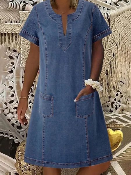 urban dresses summer women denim dresses arrival short sleeves loose a-line dresses v-neck solid denim dresses 230717, White;black
urban dresses summer women denim dresses arrival short sleeves loose a-line dresses v-neck solid denim dresses 230717, White;black