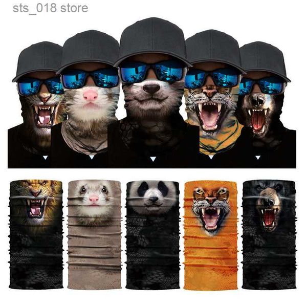 Image of Cycling Caps Masks Magic Scarf Animal Series Bandanas Mask Outdoor Sport Cycling Hiking Tube Unisex Multifunction Headband Motorcycle Face Shield T230718