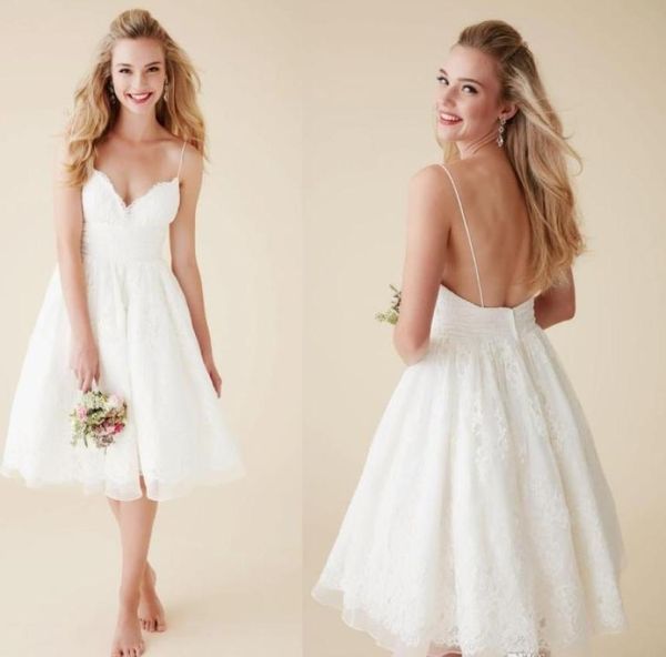 sweety cute short beach wedding dresses v neck spaghetti straps knee length backless wedding gowns organza lace bridal dresse4917691, White
sweety cute short beach wedding dresses v neck spaghetti straps knee length backless wedding gowns organza lace bridal dresse4917691, White