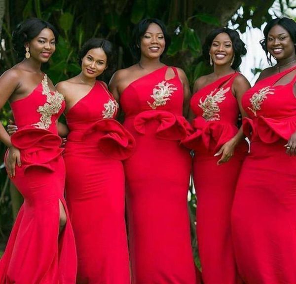 2021 red bridesmaid dresses one shoulder keyhole lace applique peplum mermaid front slit custom made african made of honor gown ve5422430, White;pink
2021 red bridesmaid dresses one shoulder keyhole lace applique peplum mermaid front slit custom made african made of honor gown ve5422430, White;pink