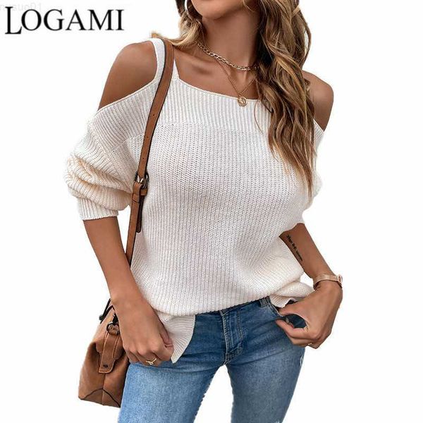 women's sweaters logami split off shoulder sweater women's 2022 fall/winter new knitwear long sleeve pullover l230718, White;black
women's sweaters logami split off shoulder sweater women's 2022 fall/winter new knitwear long sleeve pullover l230718, White;black