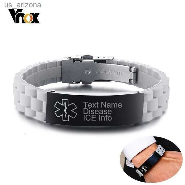 vnox men write text disease name medical bracelet for women casual sile wrist id bangles with custom ice reminder info l230620, Golden;silver
vnox men write text disease name medical bracelet for women casual sile wrist id bangles with custom ice reminder info l230620, Golden;silver