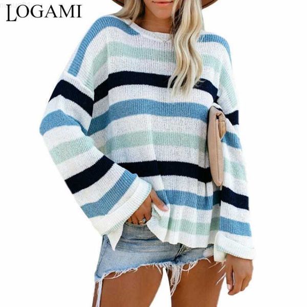women's sweaters logami striped patchwork sweater for women long sleeve flare autumn winter pullover woman loose casual sweaters l23071, White;black
women's sweaters logami striped patchwork sweater for women long sleeve flare autumn winter pullover woman loose casual sweaters l23071, White;black