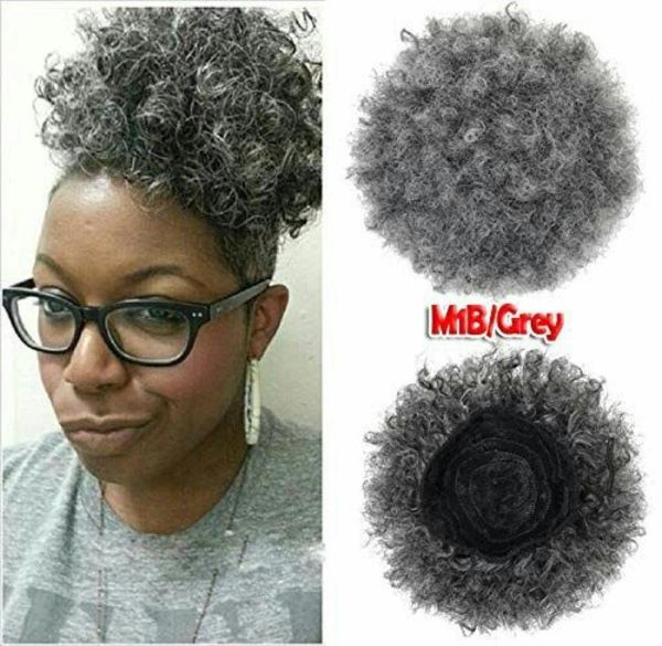 short pretty drawstring ponytail human hair silver grey ponytail gray curly afro puff ponytail clip in silver grey 10inches3086045, Black
short pretty drawstring ponytail human hair silver grey ponytail gray curly afro puff ponytail clip in silver grey 10inches3086045, Black