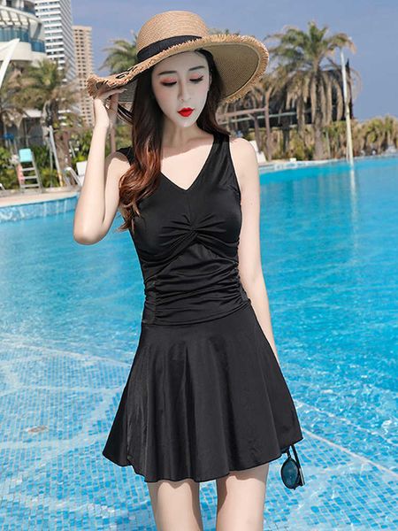 swimsuit 2023 new spring cover belly slimming korean panelled conservative women's dress high-end sense chest straight, White;black
swimsuit 2023 new spring cover belly slimming korean panelled conservative women's dress high-end sense chest straight, White;black