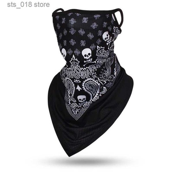 Image of Cycling Caps Masks Men Women Hiking Cycling Face Mask Hanging-ear Skull Bandana Breathable Sports Scarf Summer Balaclava Neck Gaiter Face Shield T230718