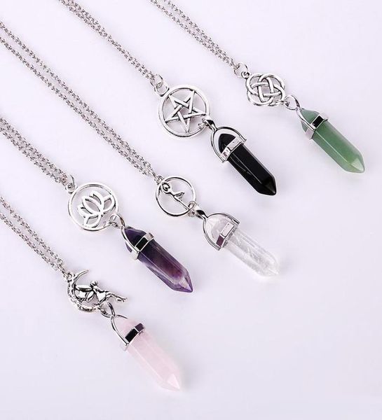 new hexagonal prism quartz natural stone pendant necklace star lotus angel crystal healing point chakra charm long chain for women4968787, Silver
new hexagonal prism quartz natural stone pendant necklace star lotus angel crystal healing point chakra charm long chain for women4968787, Silver