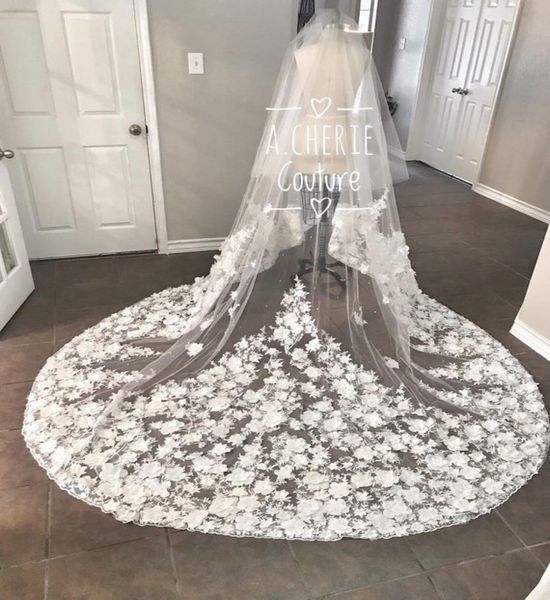 2019 3d floral appliqued wedding veils tulle one layers luxury veil 3 meters long cathedral bridal veils with comb7329874, Black
2019 3d floral appliqued wedding veils tulle one layers luxury veil 3 meters long cathedral bridal veils with comb7329874, Black