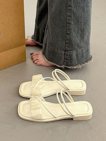 slippers french fairy flat sandals women causal beach fashion solid slippers non slip elegant comfort shoes korean fashion summer 230717, Black
slippers french fairy flat sandals women causal beach fashion solid slippers non slip elegant comfort shoes korean fashion summer 230717, Black