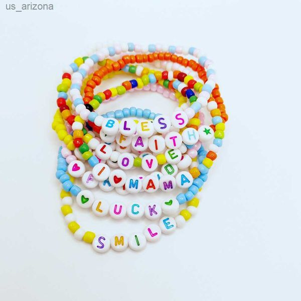 new personalized initial letter bracelet fashion seed bead handmade custom name elastic bracelet for women men jewelry gift l230620, Golden;silver
new personalized initial letter bracelet fashion seed bead handmade custom name elastic bracelet for women men jewelry gift l230620, Golden;silver