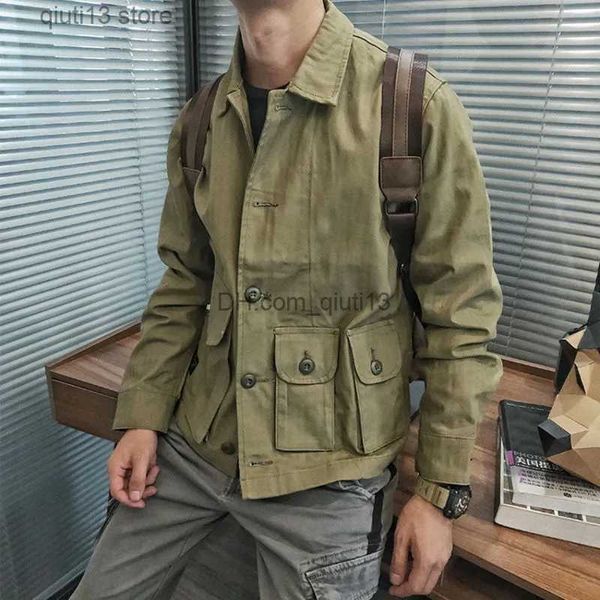men's jackets cargo jacket men vintage single-breasted pockets casual coat autumn winter solid color lapel harajuku long sleeve outerw, Black;brown
men's jackets cargo jacket men vintage single-breasted pockets casual coat autumn winter solid color lapel harajuku long sleeve outerw, Black;brown
