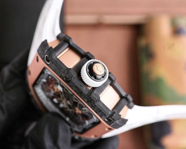 designer classical men wrist watches superb rm21-02 watch yfgn fully automatic mechanical movement sapphire mirror ntpt carbon fiber case wi, Slivery;brown