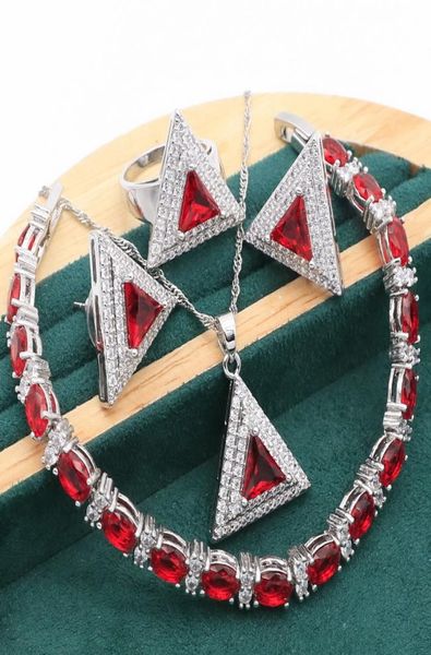 2021 geometric red stones silver jewelry set for women bracelet stud earrings necklace pendant ring8619348, Black
2021 geometric red stones silver jewelry set for women bracelet stud earrings necklace pendant ring8619348, Black