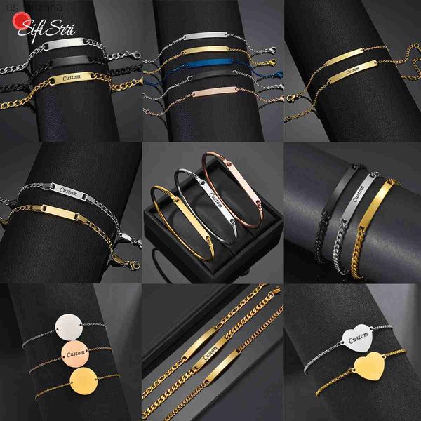 sifisrri personalized engrave name letter bracelet for women men stainless steel adjustable bangles boy girl family jewelry gift l230620, Golden;silver
sifisrri personalized engrave name letter bracelet for women men stainless steel adjustable bangles boy girl family jewelry gift l230620, Golden;silver