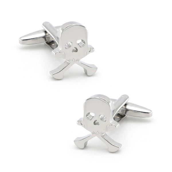 cuff links men's skull cufflinks novelty skeleton design silver color brass cuff links wholesale retail hkd230718
cuff links men's skull cufflinks novelty skeleton design silver color brass cuff links wholesale retail hkd230718