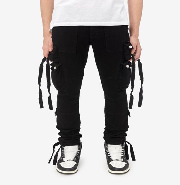 falection mens 21ss amimike jeans zipper pocket cargo pants black jeans 038256181, Blue
falection mens 21ss amimike jeans zipper pocket cargo pants black jeans 038256181, Blue