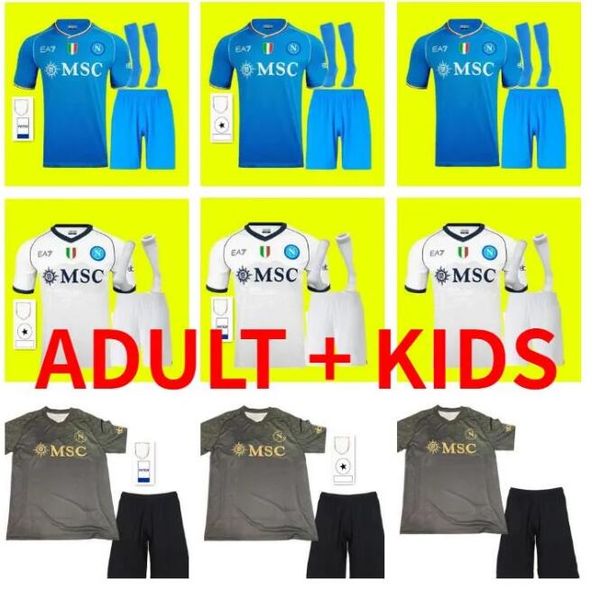 kids kit 23 24 ssc napoli soccer jerseys 2023 2024 lozano osimhen insigne football shirt maglia mertens verdi milik maillots de foot, Black;yellow
kids kit 23 24 ssc napoli soccer jerseys 2023 2024 lozano osimhen insigne football shirt maglia mertens verdi milik maillots de foot, Black;yellow