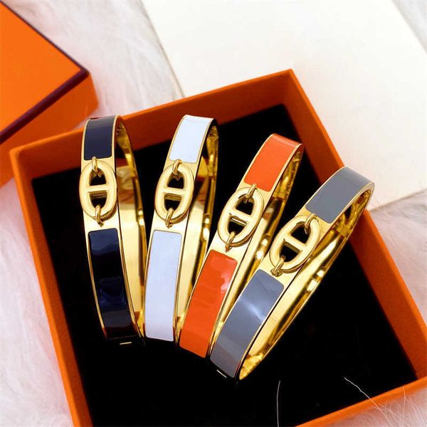 designer hemrres bracelet h pig nose fashion versatile trend multi color enamel dropping glue personalized niche bracelet clcr, Black
designer hemrres bracelet h pig nose fashion versatile trend multi color enamel dropping glue personalized niche bracelet clcr, Black