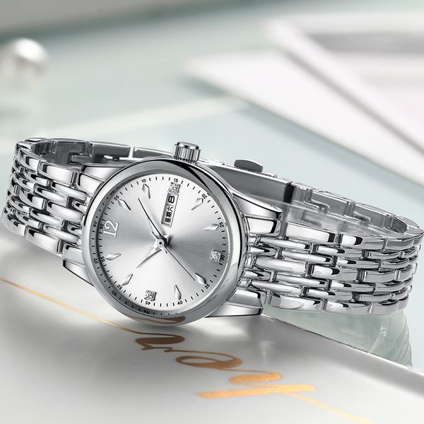 women's watch classic simple dial waterproof korean couple fashion dual date watch girls student men's watch, Slivery;golden
women's watch classic simple dial waterproof korean couple fashion dual date watch girls student men's watch, Slivery;golden