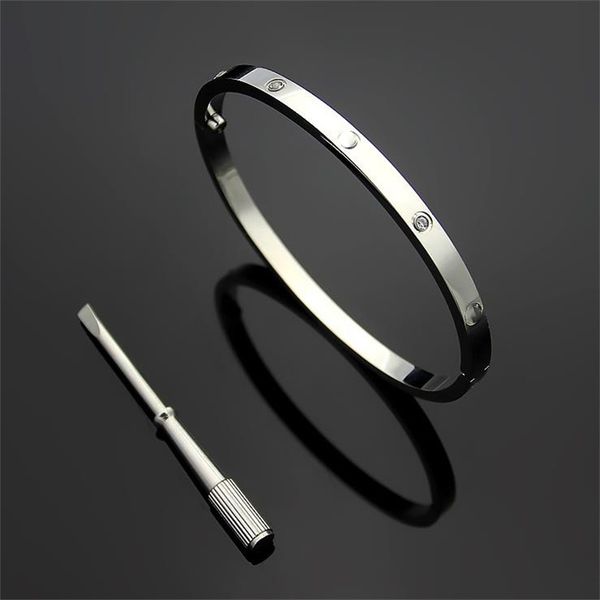 nail bracelet women carter love screw small model white gold silver plated 4mm wide stainless steel four diamon bangle luxury jewelry fashio, Black
nail bracelet women carter love screw small model white gold silver plated 4mm wide stainless steel four diamon bangle luxury jewelry fashio, Black