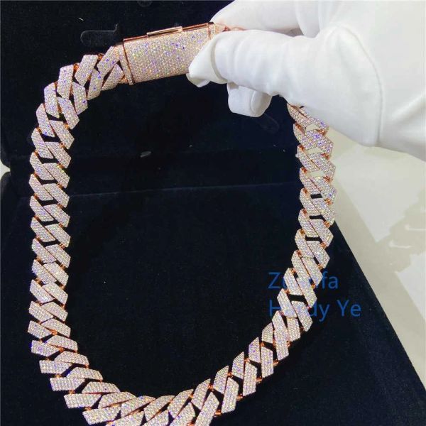 luxury custom jewelry mens' necklace vvs lab diamond iced out moissanite cuban link chain, Silver
luxury custom jewelry mens' necklace vvs lab diamond iced out moissanite cuban link chain, Silver