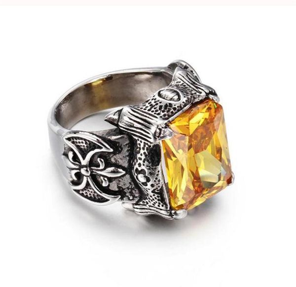 big cz zircon stone ring for men stainless steel man039s classic viking dragon claw punk rings jewelry red blue black white yel8620867, Slivery;golden
big cz zircon stone ring for men stainless steel man039s classic viking dragon claw punk rings jewelry red blue black white yel8620867, Slivery;golden