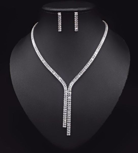 2021 cubic zirconia long necklace earrings sets for brides wedding jewelry accessories jolleria mujer de oro for women9055286, Silver
2021 cubic zirconia long necklace earrings sets for brides wedding jewelry accessories jolleria mujer de oro for women9055286, Silver