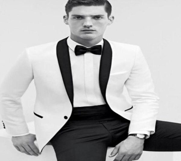 one button white groom tuxedos shawl collar groomsmen man men wedding suits jacketpantsbow tiegirdle no1685261800, Black;gray 
one button white groom tuxedos shawl collar groomsmen man men wedding suits jacketpantsbow tiegirdle no1685261800, Black;gray