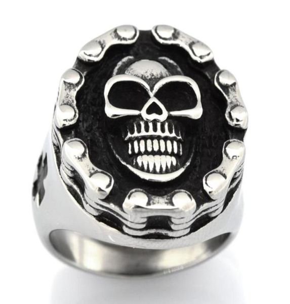 fanssteel stainless steel mens or womens jewelry motor cycle chain cross gothic skull biker ring gift 13w9993945808236733, Silver
fanssteel stainless steel mens or womens jewelry motor cycle chain cross gothic skull biker ring gift 13w9993945808236733, Silver