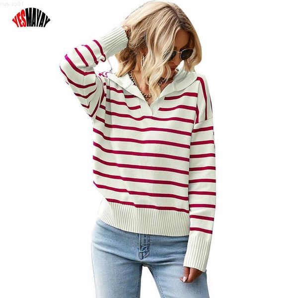 women's sweaters autumn winter sweater women casual loose striped knitted turn down collar pullovers sweater for women 2022 fashion ju, White;black
women's sweaters autumn winter sweater women casual loose striped knitted turn down collar pullovers sweater for women 2022 fashion ju, White;black