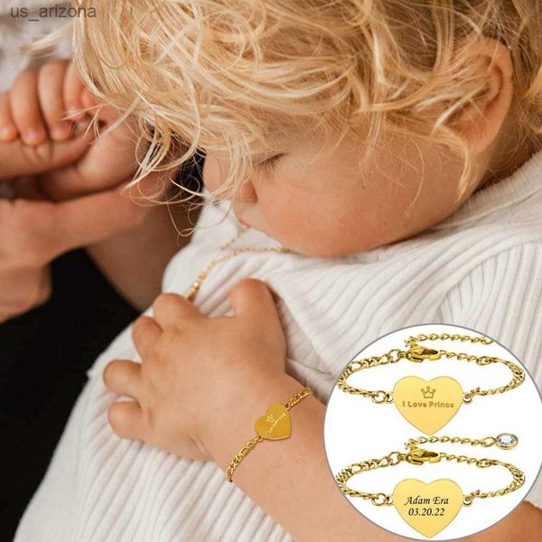 personalized prince name bracelet for baby girls newborn heart chain stainless steel link adjustable birthday jewelry l230620, Golden;silver
personalized prince name bracelet for baby girls newborn heart chain stainless steel link adjustable birthday jewelry l230620, Golden;silver
