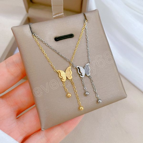 stainless steel butterfly tassel minimalist tassel furnace genuine gold necklace female ins women's collarbone chain, Silver
stainless steel butterfly tassel minimalist tassel furnace genuine gold necklace female ins women's collarbone chain, Silver