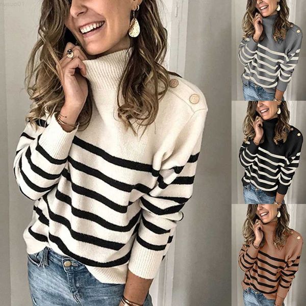women's sweaters autumn winter button turtleneck sweater elegant striped long sleeve loose pullover vintage harajuku jumpers casual kni, White;black
women's sweaters autumn winter button turtleneck sweater elegant striped long sleeve loose pullover vintage harajuku jumpers casual kni, White;black