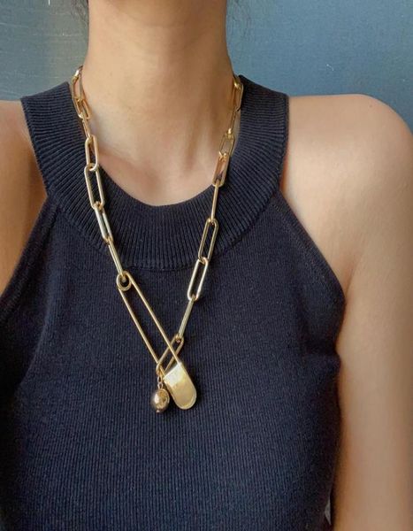 women punk necklace vintage metal pins pendant necklace for women hiphop jewelry femme chain choker necklace pin chokers necklaces6869550, Golden;silver
women punk necklace vintage metal pins pendant necklace for women hiphop jewelry femme chain choker necklace pin chokers necklaces6869550, Golden;silver