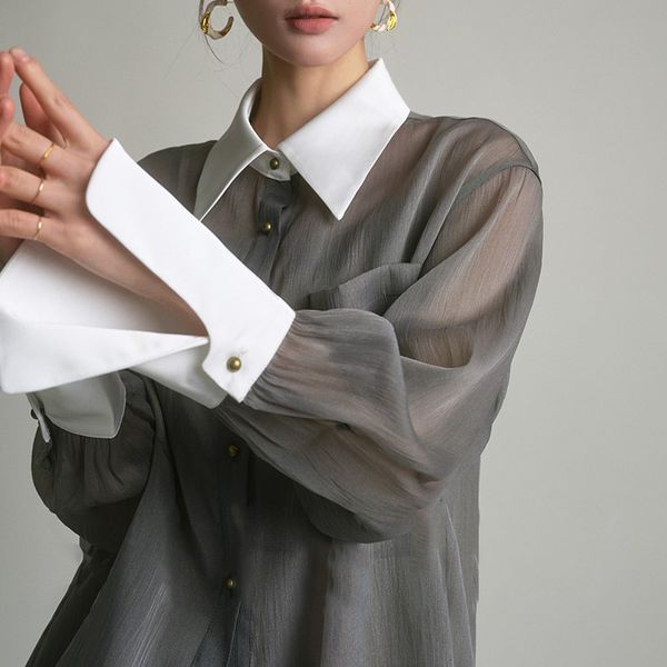 women's blouses shirts 2023 sunscreen temperament fragrant french fashion shirt grey retro loose woman 230717, White
women's blouses shirts 2023 sunscreen temperament fragrant french fashion shirt grey retro loose woman 230717, White