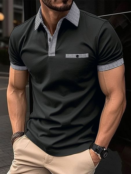 mens polos summer casual short sleeve polo shirt office fashion thousand bird plaid breathable 230718, White;black
mens polos summer casual short sleeve polo shirt office fashion thousand bird plaid breathable 230718, White;black