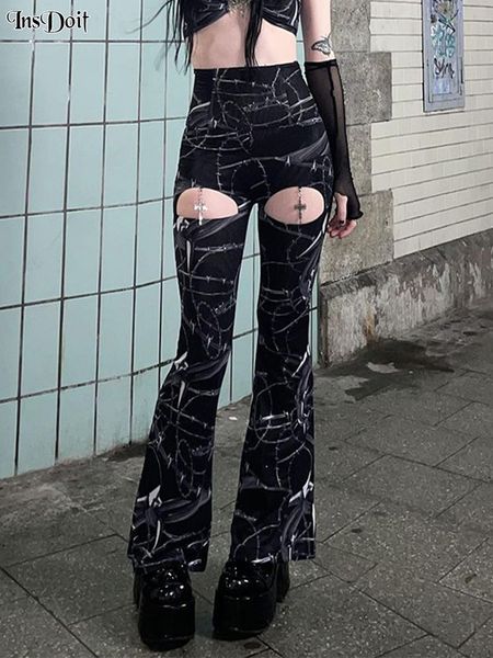 women's pants s insdoit gothic hollow out black flare punk cross mental print trousers street harajuku skinny transparent women 230718, Black;white
women's pants s insdoit gothic hollow out black flare punk cross mental print trousers street harajuku skinny transparent women 230718, Black;white