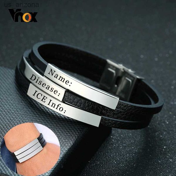 vnox men's multi-layer black leather wrap bracelets personalize engrave name love friendship ice info custom gifts for him l230620, Golden;silver
vnox men's multi-layer black leather wrap bracelets personalize engrave name love friendship ice info custom gifts for him l230620, Golden;silver