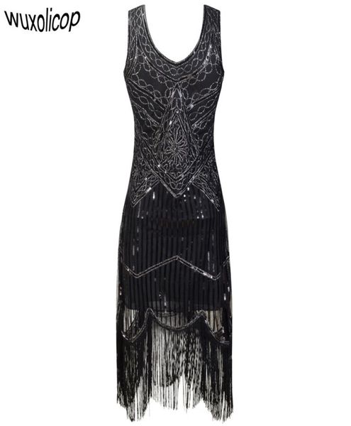 women party dress robe femme 1920s great gatsby flapper sequin fringe midi dress vestido summer art deco retro black dress y1901174347805, Black;pink
women party dress robe femme 1920s great gatsby flapper sequin fringe midi dress vestido summer art deco retro black dress y1901174347805, Black;pink