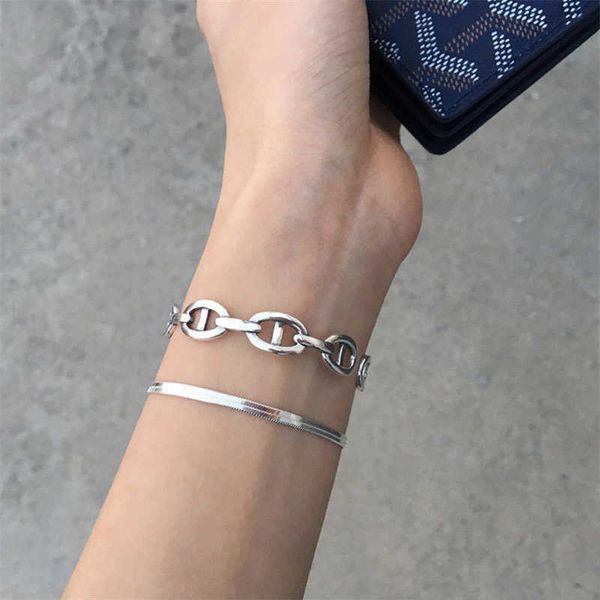 designer hemrres bracelet 925 sterling silver korean solid all body brand net red pig nose oval h letter open heavy industry x6u1, Black
designer hemrres bracelet 925 sterling silver korean solid all body brand net red pig nose oval h letter open heavy industry x6u1, Black