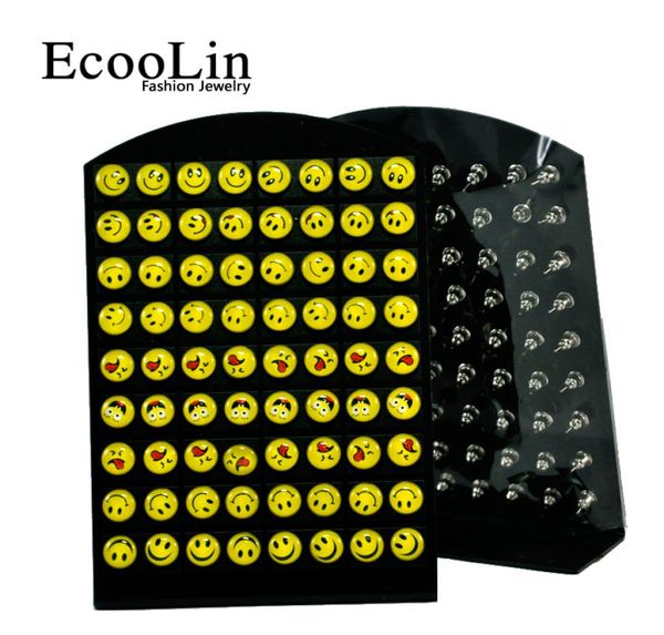 72pcs smile emoticon resin pattern stainless steel stud earrings for women men jewelry bulk sets rl0838765140, Golden;silver
72pcs smile emoticon resin pattern stainless steel stud earrings for women men jewelry bulk sets rl0838765140, Golden;silver