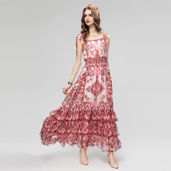 716 2023 runway dress crew neck sleeveless dress empire blue red brand same style dress flora print womens clothes sh, Black
716 2023 runway dress crew neck sleeveless dress empire blue red brand same style dress flora print womens clothes sh, Black