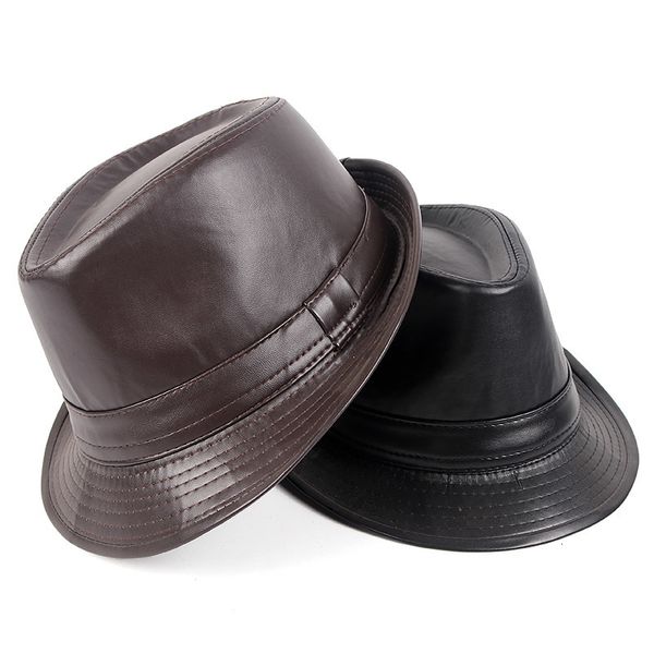 leather fedora hat men autumn casual winter short brim retro women vintage trilby panama jazz hat mens hats gentleman 230717, Blue;gray
leather fedora hat men autumn casual winter short brim retro women vintage trilby panama jazz hat mens hats gentleman 230717, Blue;gray