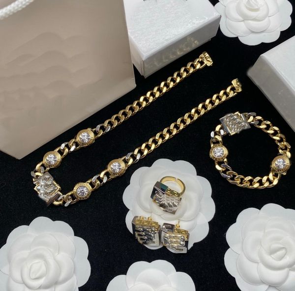 fashion designed thick chain necklaces bracelet earring ring sets cool hiphop rock banshee head portrait 18k gold plated designer jewelry ms, Black
fashion designed thick chain necklaces bracelet earring ring sets cool hiphop rock banshee head portrait 18k gold plated designer jewelry ms, Black