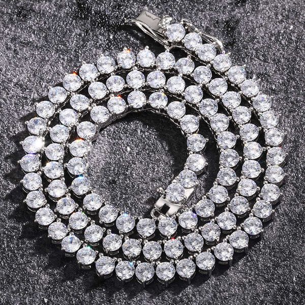 3aaa zircon necklace hip hop men's three claws set pink single row diamond tennis chain, Silver
3aaa zircon necklace hip hop men's three claws set pink single row diamond tennis chain, Silver