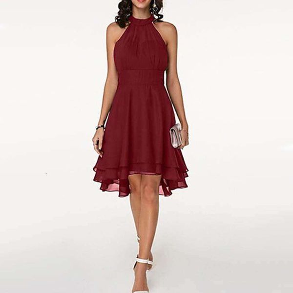 womens solid color irregular cut a line dress double layer ruffled sleeveless chiffon, Black;gray
womens solid color irregular cut a line dress double layer ruffled sleeveless chiffon, Black;gray
