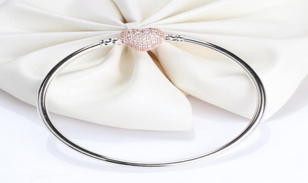 925 sterling silver bangle rose gold plated crystal cz pave heart bracelet for charms jewelry gift box for women8479299, Black
925 sterling silver bangle rose gold plated crystal cz pave heart bracelet for charms jewelry gift box for women8479299, Black