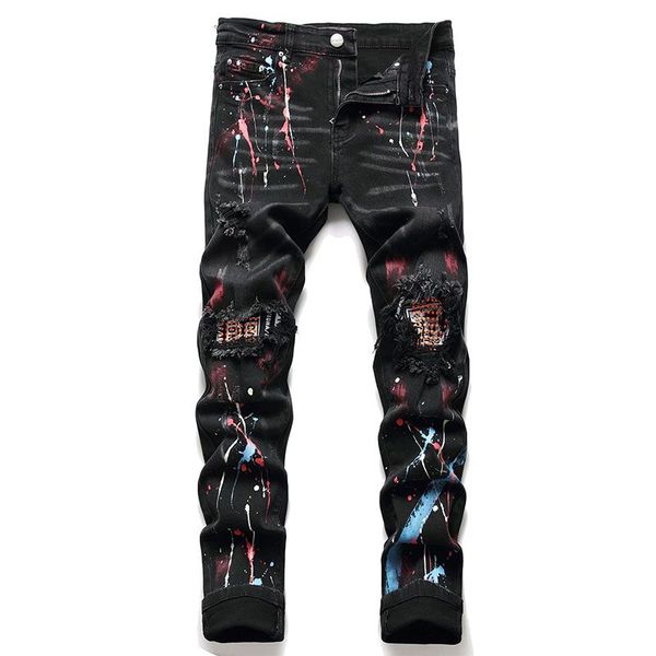 designer jeans mens miri jeans fashion cool style denim pant distressed ripped biker embroidery luxury black jean slim fit motorcycle trend, Blue
designer jeans mens miri jeans fashion cool style denim pant distressed ripped biker embroidery luxury black jean slim fit motorcycle trend, Blue