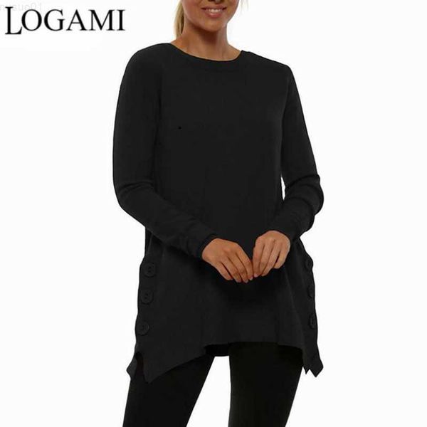women's sweaters logami new arrival sweater women round neck button solid color split knitting sweater l230718, White;black
women's sweaters logami new arrival sweater women round neck button solid color split knitting sweater l230718, White;black